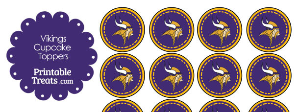 Printable Vikings Logo Cupcake Toppers