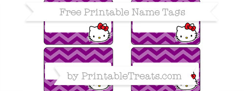 free purple chevron hello kitty name tags printable treatscom