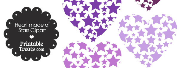 Purple Heart Made of Stars Clipart