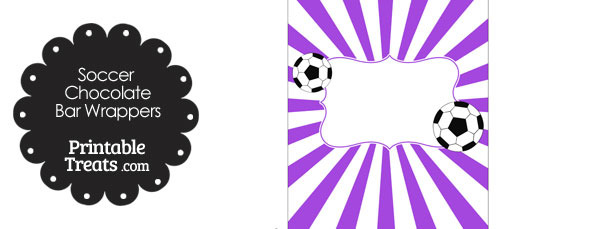 Purple Sunburst Soccer Party Candy Wrappers