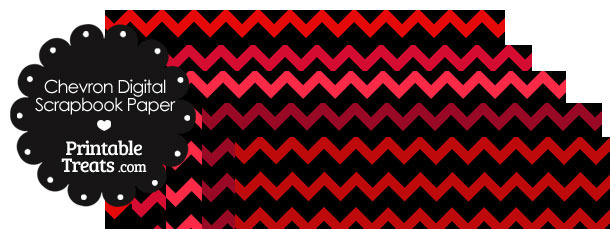 Red and Black Chevron Digital Scrapbook Paper
