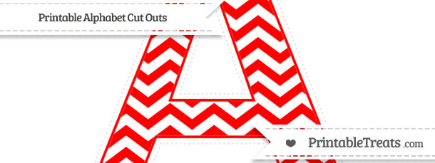 Free Red Chevron Extra Large Capital Letter A Cut Outs — Printable ...