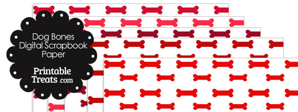 Red Dog Bone Digital Scrapbook Paper