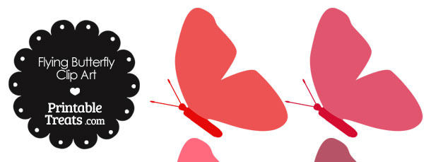 Red Flying Butterfly Clipart