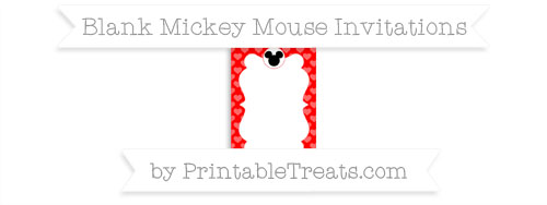 Free Red Heart Pattern Blank Mickey Mouse Invitation — Printable Treats.com