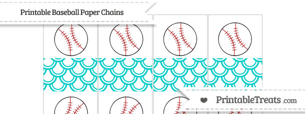 Free Robin Egg Blue Fish Scale Pattern Baseball Paper Chains ...