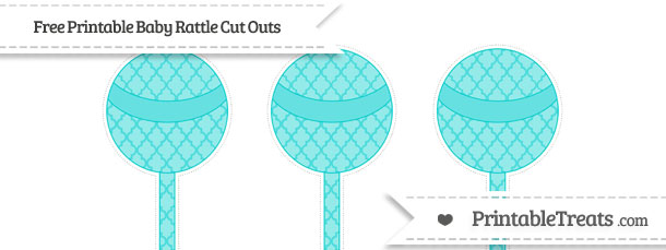 Robin Egg Blue Moroccan Tile Medium Baby Rattle Cut Outs — Printable ...