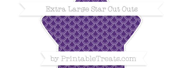 Royal Purple Fish Scale Pattern Extra Large Star Cut Outs — Printable ...
