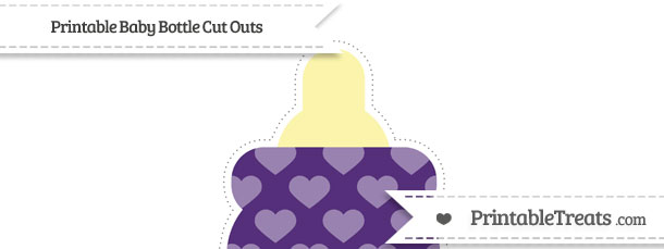 Royal Purple Heart Pattern Extra Large Baby Bottle Cut Outs — Printable ...
