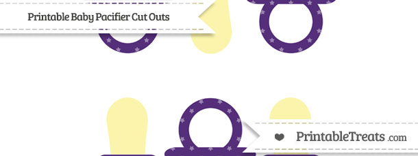 Royal Purple Star Pattern Small Baby Pacifier Cut Outs — Printable Treats.com