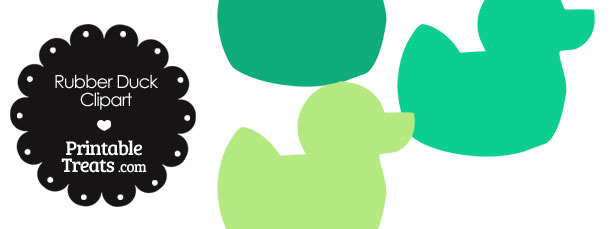 Rubber Duck Clipart in Shades of Green