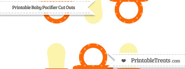 Safety Orange Star Pattern Small Baby Pacifier Cut Outs — Printable ...