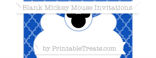 Free Sapphire Blue Moroccan Tile Blank Mickey Mouse Invitation ...