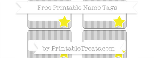 Free Silver Striped Star Name Tags — Printable Treats.com