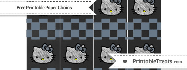 Slate Grey Checker Pattern Chalk Style Hello Kitty Paper Chains ...