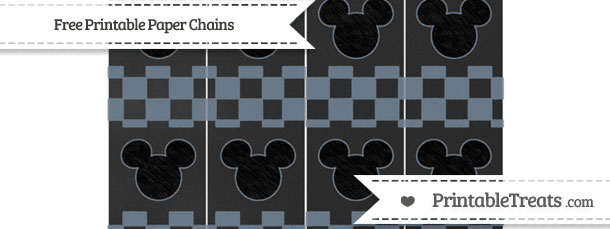 Slate Grey Checker Pattern Chalk Style Mickey Mouse Paper Chains ...