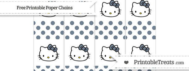 Free Slate Grey Dotted Pattern Hello Kitty Paper Chains — Printable ...