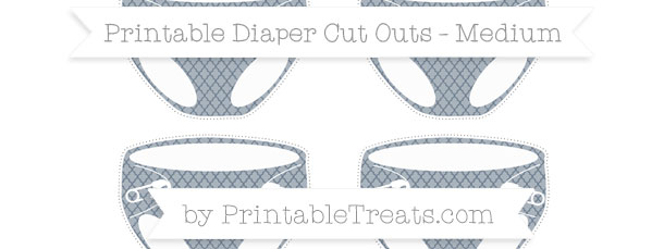 Slate Grey Moroccan Tile Medium Baby Diaper Cut Outs — Printable Treats.com