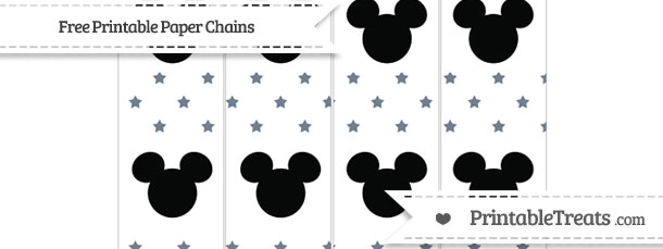 Free Slate Grey Star Pattern Mickey Mouse Paper Chains — Printable ...