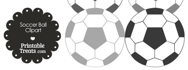 Soccer Ball Clipart in Shades of Grey