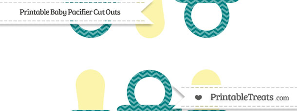 Teal Chevron Small Baby Pacifier Cut Outs — Printable Treats.com