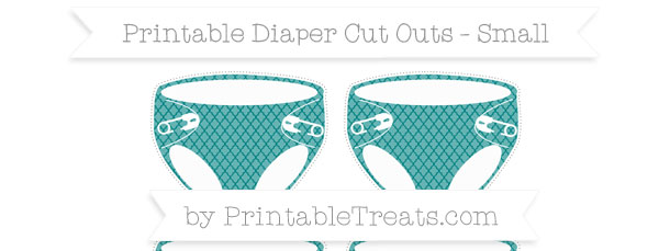 Teal Moroccan Tile Small Baby Diaper Cut Outs — Printable Treats.com