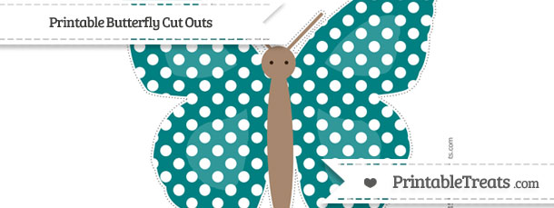 Free Teal Polka Dot Extra Large Butterfly Cut Outs — Printable Treats.com
