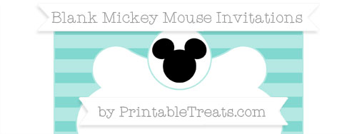 Free Tiffany Blue Horizontal Striped Blank Mickey Mouse Invitation ...