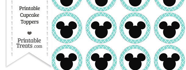 Free Tiffany Blue Moroccan Tile Mickey Mouse Cupcake Toppers ...