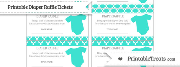 Turquoise Raffle Ticket Free Turquoise Moroccan Tile Baby Onesie Diaper Raffle Tickets ...
