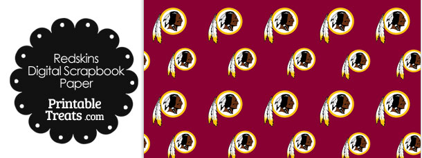 Washington Redskins Logo Digital Paper — Printable Washington Redskins Logo Digital Paper — Printable