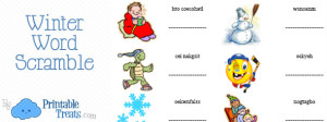 Winter Word Scramble — Printable Treats.com