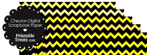 Yellow and Black Chevron Digital Scrapbook Paper