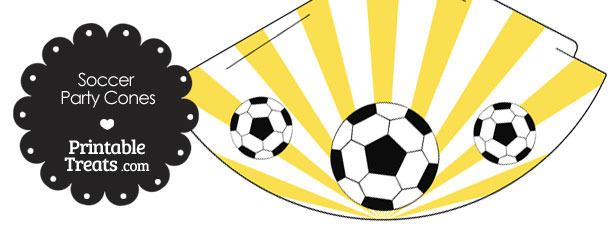 Yellow Sunburst Soccer Party Cones