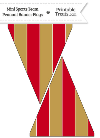 49ers Colors Mini Pennant Banner Flags from PrintableTreats.com