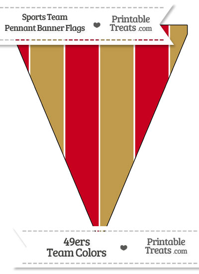 49ers Colors Pennant Banner Flag from PrintableTreats.com