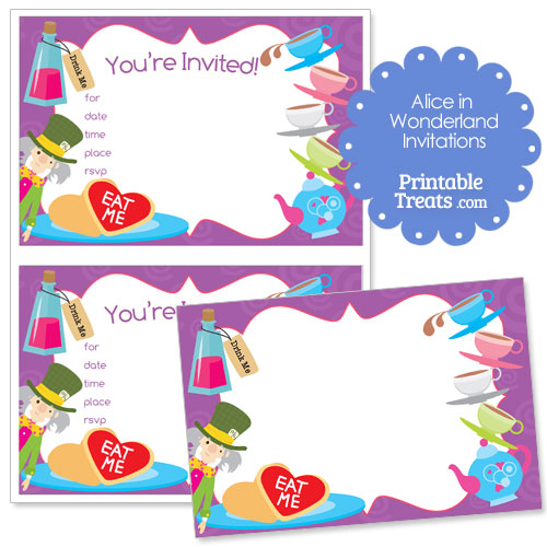 Alice in Wonderland party invites