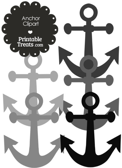 Anchor Clipart in Shades of Grey from PrintableTreats.com