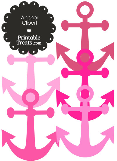 Anchor Clipart in Shades of Pink from PrintableTreats.com