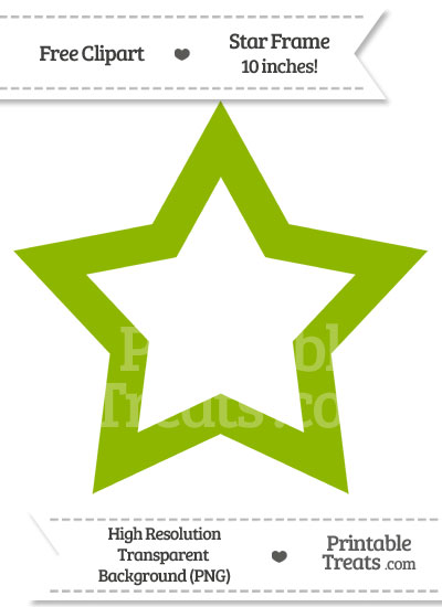 Apple Green Star Frame Clipart from PrintableTreats.com