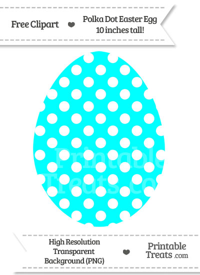 Aqua Blue Polka Dot Easter Egg Clipart from PrintableTreats.com