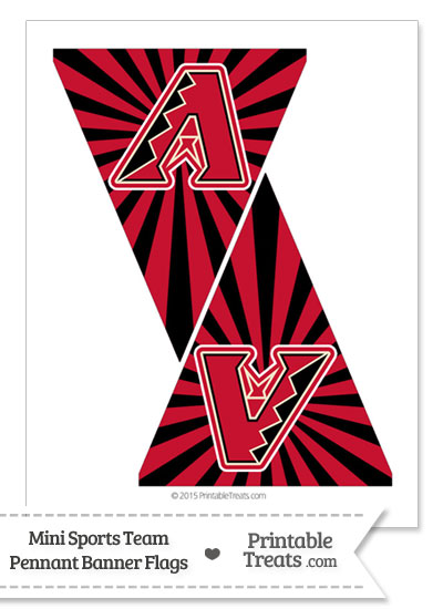 Arizona Diamondbacks Mini Pennant Banner Flags from PrintableTreats.com