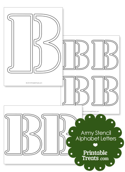 Army Stencil Outline Letter B from PrintableTreats.com