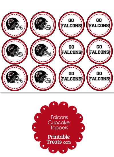 Atlanta Falcons Cupcake Toppers from PrintableTreats.com