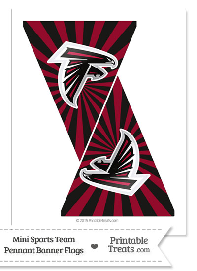 Atlanta Falcons Mini Pennant Banner Flags from PrintableTreats.com