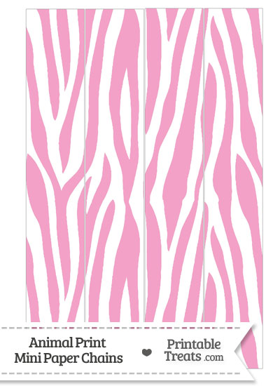Baby Pink and White Zebra Print Paper Chains from PrintableTreats.com