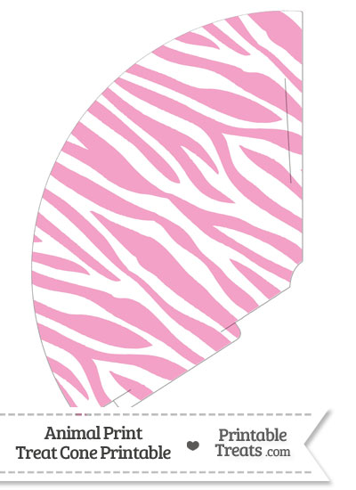 Baby Pink and White Zebra Print Treat Cone from PrintableTreats.com