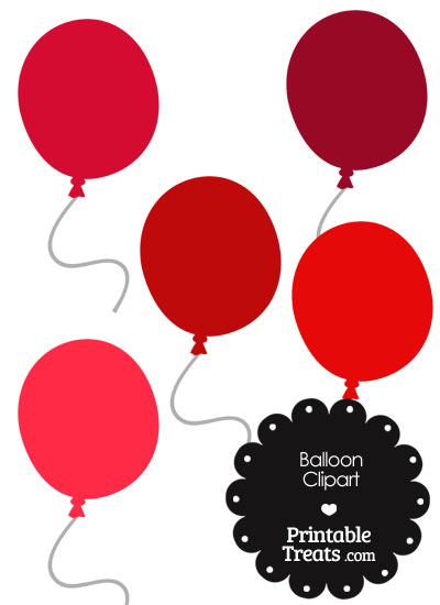 Balloon Clipart in Shades of Red from PrintableTreats.com