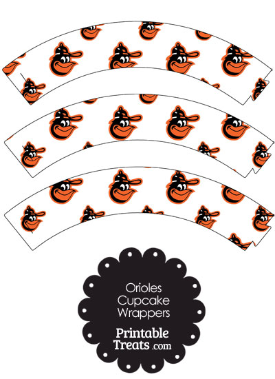 Baltimore Orioles Baseball Cupcake Wrappers from PrintableTreats.com