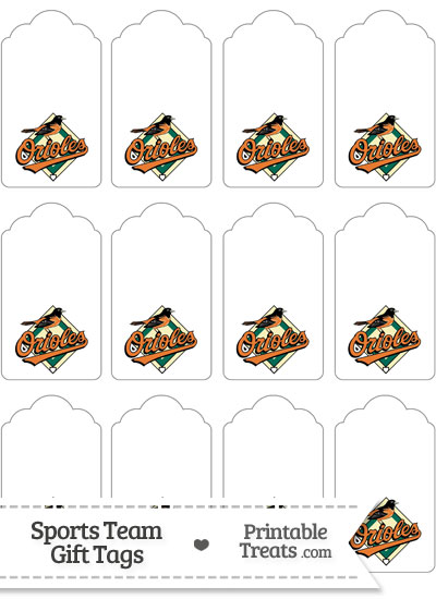 Baltimore Orioles Gift Tags from PrintableTreats.com
